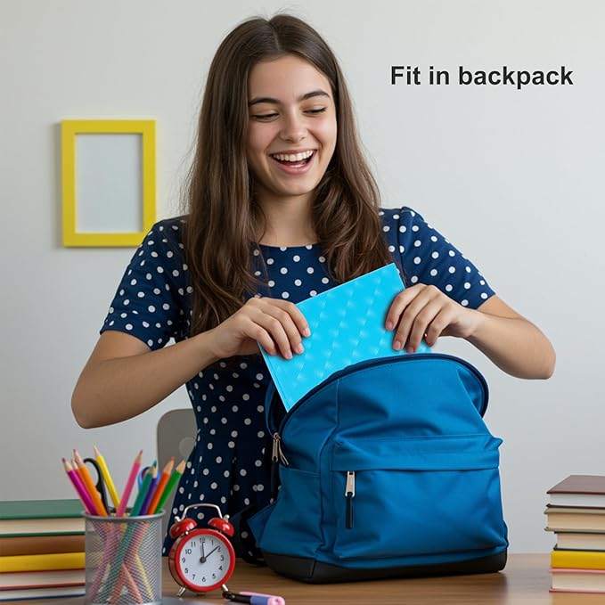 ViVin Plastic Folders with Pockets and Prongs,6 Pack,Heavy Duty 2-Pocket File Folder with 3 Fasteners,Fits Letter Size Paper,for School Home and Office(Bright Blue)