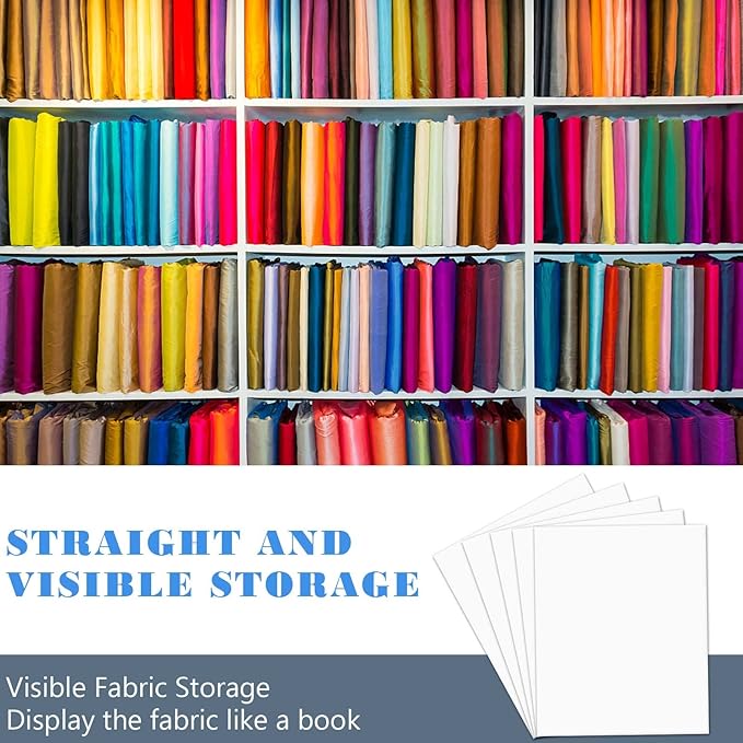 8.5 x 11 Inch Fabric Backing Board, Poster Boards and Plastic Alligator Clips for Folding and Storing Cloth Straight, Fabric Storage Boards-100 Set