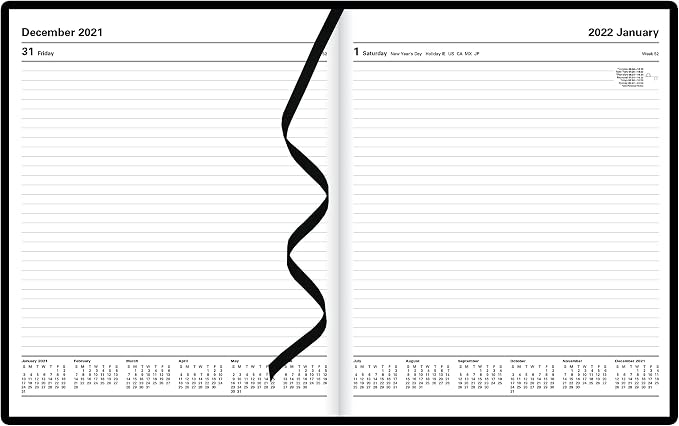 LETTS of London 10Y for Year 2022 Principal Desk Day to Page Journal, Black, Quarto Size (Y) - 10 1/4" X 8/1/4", C10YBK-22