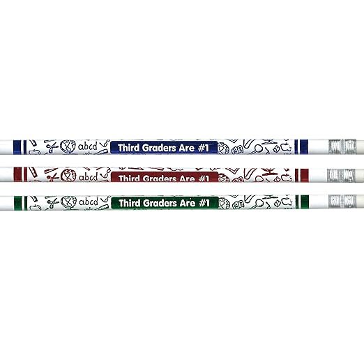 JRM7863B 3rd Graders are #1 Pencils, 0.5" Height, 2.5" Wide, 8" Length (12 Count)