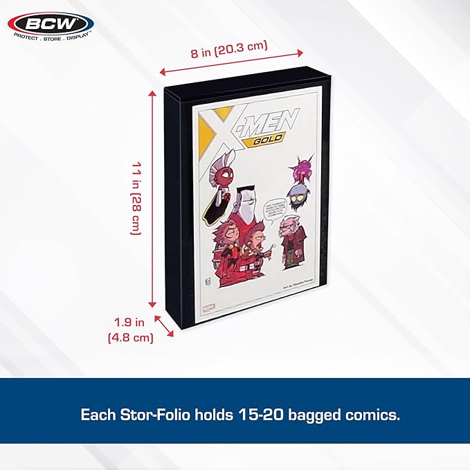 BCW Comic Book Stor-Folio – 1 Pack | Comic Book Travel Case for Current & Silver Age | Magnetic Comic Folio Carrier