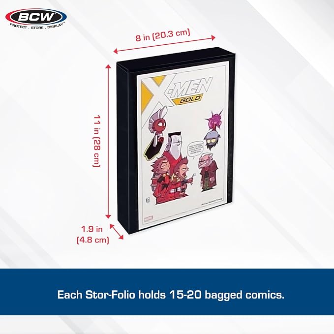 BCW Comic Book Stor-Folio – 2 Pack | Comic Book Travel Case for Current & Silver Age | Magnetic Comic Folio Carrier