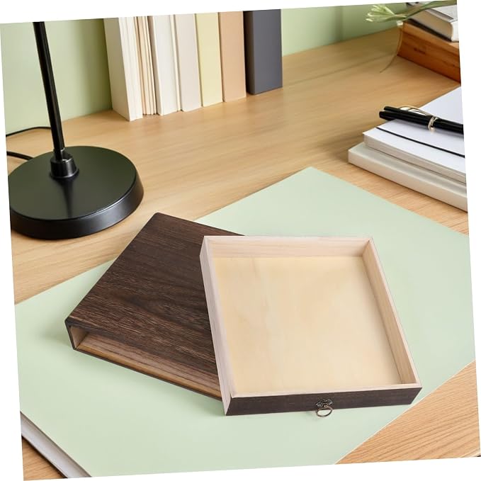 SHINEOFI 2pcs Rustic Wooden Desktop Storage Drawers, Single-layer Tabletop Organizer Box for Desk Supplies, Jewelry, and Small Items, Home Office Desk Storage Solution