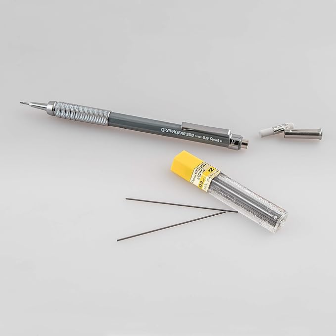 Pentel Graph Gear 500 Automatic Drafting Pencil, 0.9mm, Gray Barrel, 1 Pack (PG529BP)