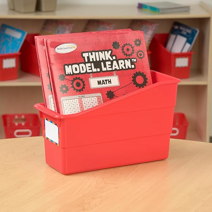 Really Good Stuff Durable Book & Binder Holders - 6 Pack - Red