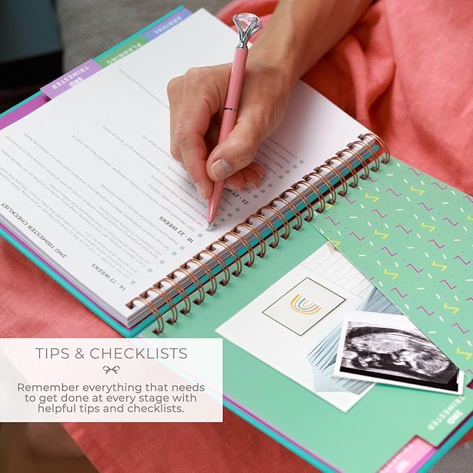 Clever Fox Pregnancy Journal & Memory Book - Pregnancy Planner & Notebook for Expecting Moms – Baby Keepsake, First Time Moms Gift (Turquoise, 9" x 10.5")