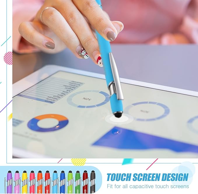 Zonon 12 Pcs Inspirational Pens Gift Set Funny Ballpoint Pen with Stylus Tip Motivational Graduation Gifts Bulk for Teacher Coworkers Nurse School Office Supplies(Fresh Color,Bible Style)