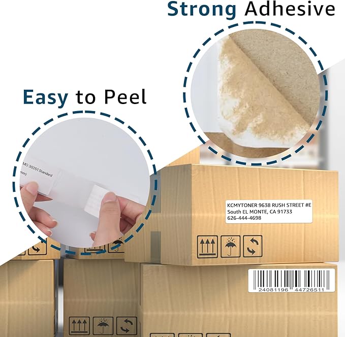 10 Roll (130 Labels/Roll) Compatible for DYMO LW 30251 White Address Barcode Labels 1-1/8" x 3-1/2" Premium Self-Adhesive Label for LabelWriter 450, 450 Turbo, 4XL, Rollo Zebra Printers