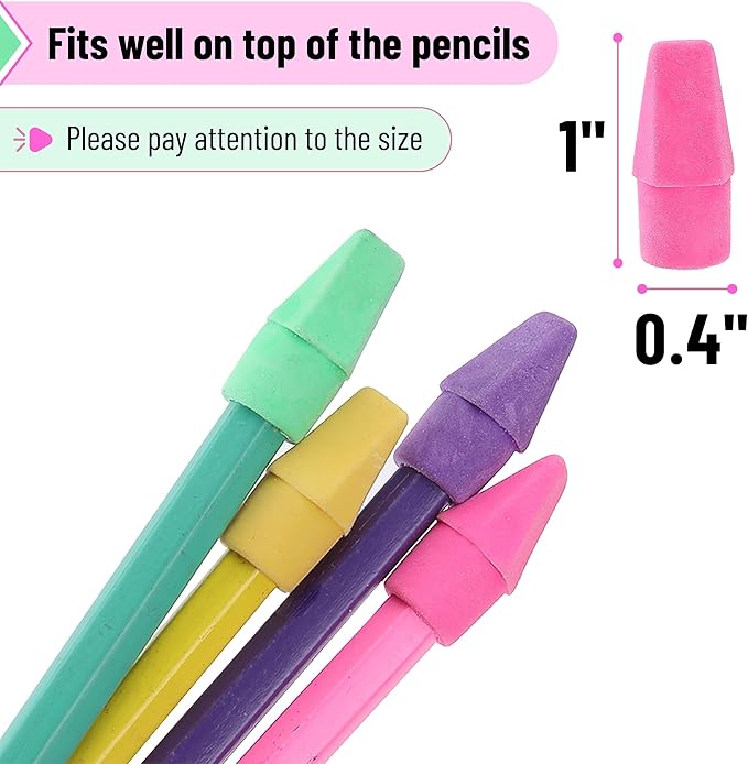 Mr. Pen- Pencil Erasers Toppers, 500 Pack, Vibrant Colors, Erasers for Pencil, Pencil Top Erasers