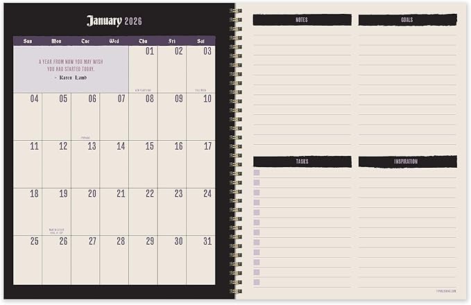 TF Publishing 2026 Crest Large Weekly Monthly Planner with 12-Month Calendar Grid, Goals and Task Trackers, Notes Section, and Stickers - Large Planner for School or Work - 9in x 11in
