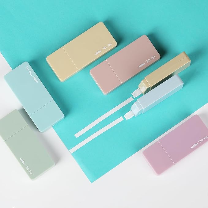 Mr. Pen- Aesthetic Correction Tape Bulk, 0.2" x 236", 12 pcs, Pastel Colors, Cute Correction Tape