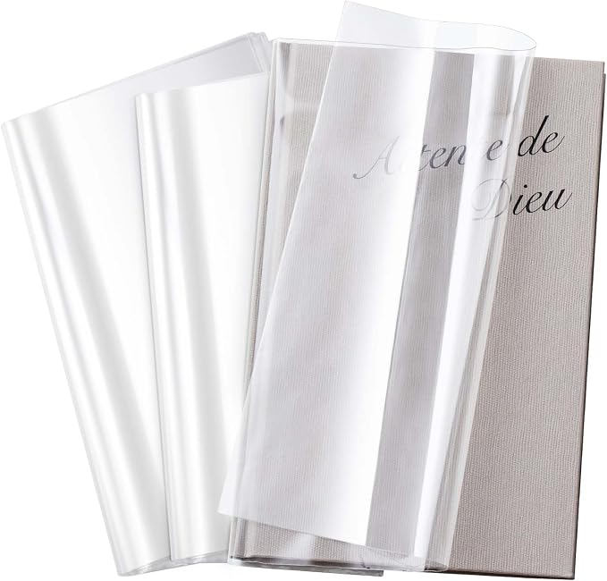 ReliThick 100 Pack Adjustable Clear Book Covers Fits Books with 8.5 x 15 Inches, Plastic Waterproof Sleeve for Textbooks Paperbacks, with Self Adhesive Closure, Against Dust, Wear Book Protector