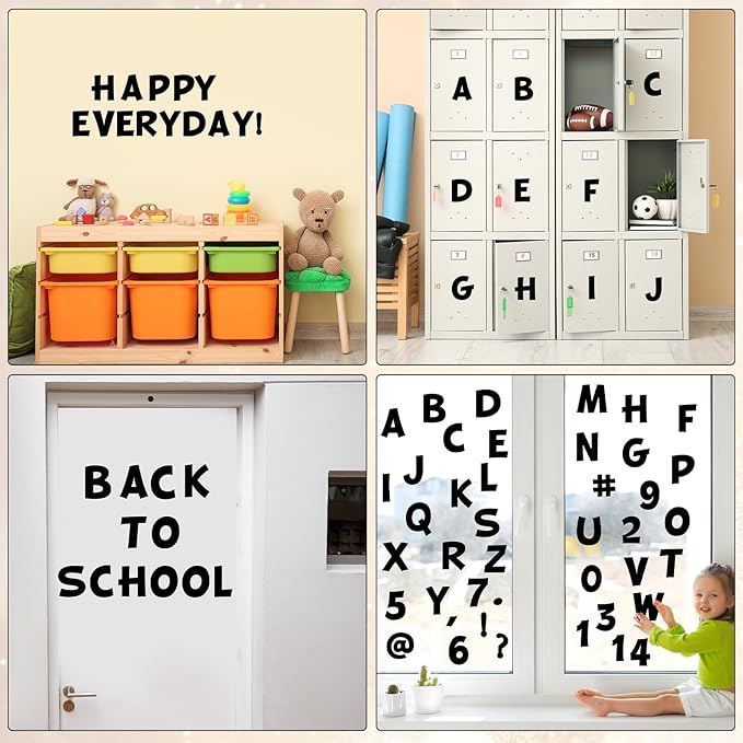 270Pcs 3In Bulletin Board Paper Letters and Numbers, Capital Letters, Numbers, Punctuation Card Stock Punch Out Letter for Classroom Poster Bulletin Board Window Door Home Decor Mailbox Sign, Black