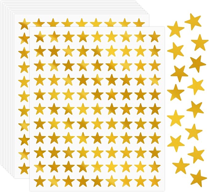 5040 PCS 0.6" Foil Star Metallic Stickers - Kids Reward & Behavior Chart Stickers, School & Classroom Supplies, DIY