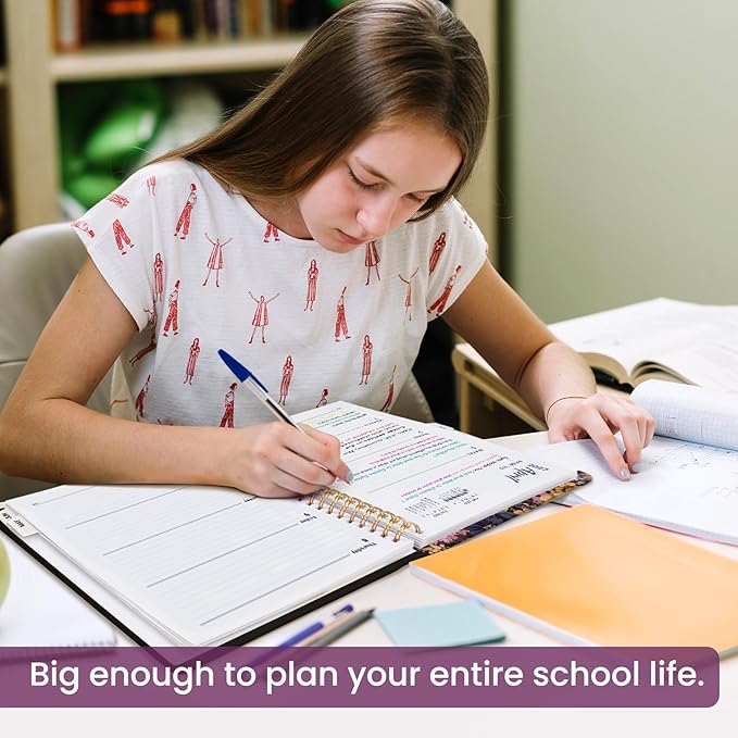 Academic Planner 2026-2027, Weekly and Monthly Calendar Book, July 2026 – June 2027, Hardcover Planner with Tabs, Perfect for Teachers, Students, Women & Men, A4 (8.5" x 11") - Midnight Bloom