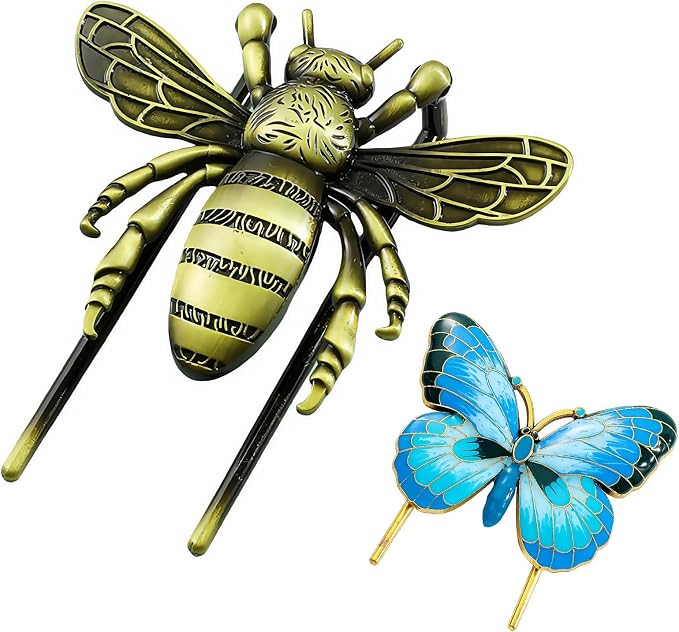 2 PCS Honeybee Bookmark,Metal Butterfly Bookmarks,Journal Clip,Book Page Holder,Vintage Book Clip,Hold Journal Open While Writing and Free Your Hands,Gifts for Book Lovers, Readers