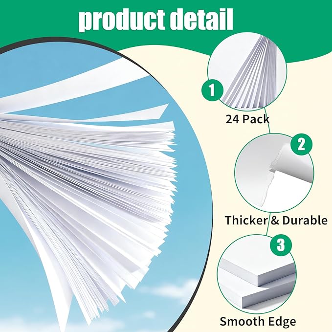 24 Sheets White Poster Boards 11x14 Inches, Heavyweight 230gsm Poster Paper Bulk, Bristol Board for School Arts, Crafts, Presentations, Projects, Drawing, Scrapbooking