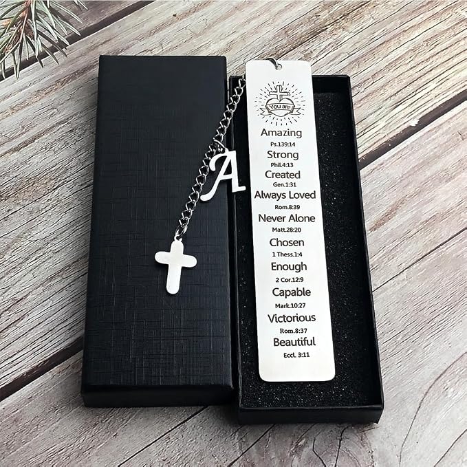 Bible Bookmark for Women Book Lovers Sister Christian Book Marker Gifts for Reader Teens Girls Baptism Birthday Christmas Gift for Coworker Students Bookish Easter Gifts (Silver-A)