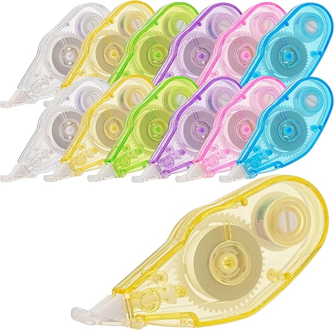 12PCS Mini White Correction Tape, 19.7Ft White Out Correction Tape - Easy to Use for Instant Applicators Fast Drying Smooth Clean Correct for Office, School & Home