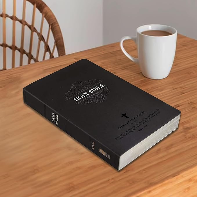 Personalized Soft Touch NIV Holy Bible with Custom Name Includes Up to 3 Rows of Text | Custom Gift for Christian & Religious Celebrations (Black)
