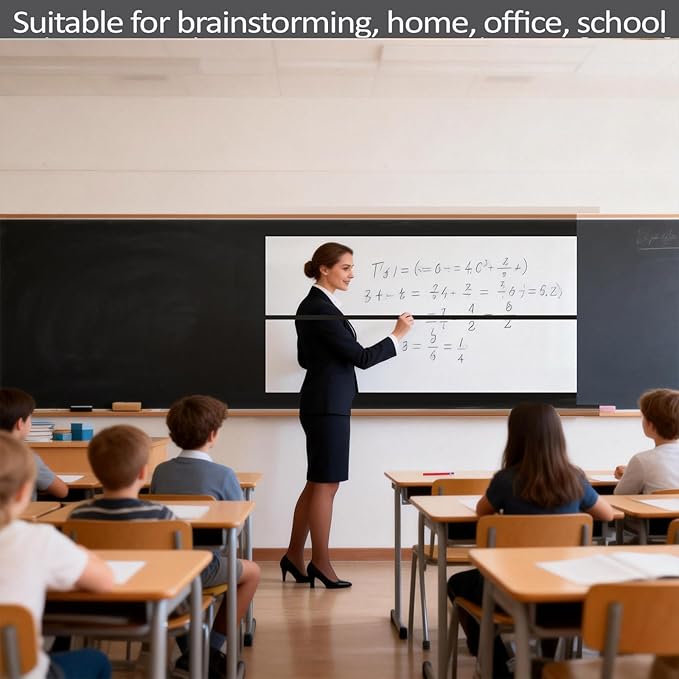 17.3"x157.5" White Board Paper Roll - Dry Erase Board Alternative,No Glue Static Cling White Board Sticker for Wall, Glass, School & Office | Easy-to-Install Portable Dry Erase Paper