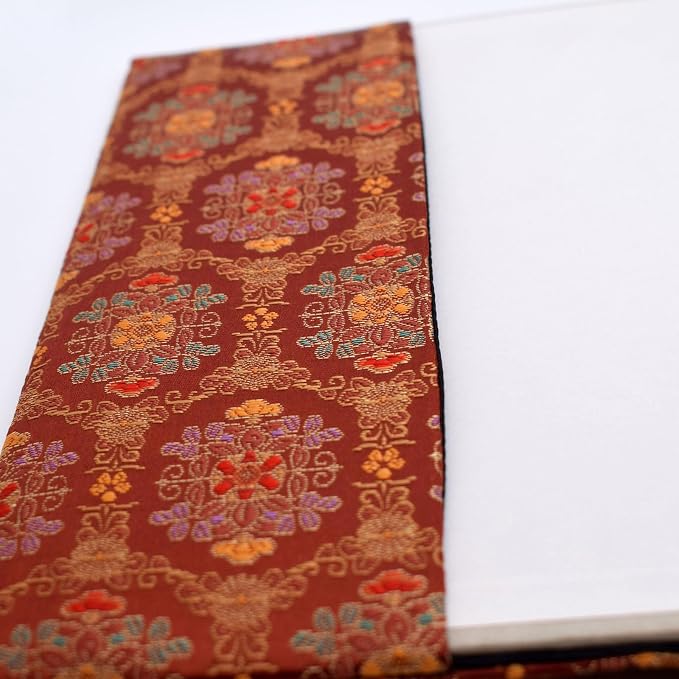BLBMH A5 Journal Cover | Non-Stretch Fabric Notebook Sleeve with Bookmark, Handmade 5.5x8.3 Washable Privacy Protector for Paperback Bible Hardcover, Gift for Women - Flower Red