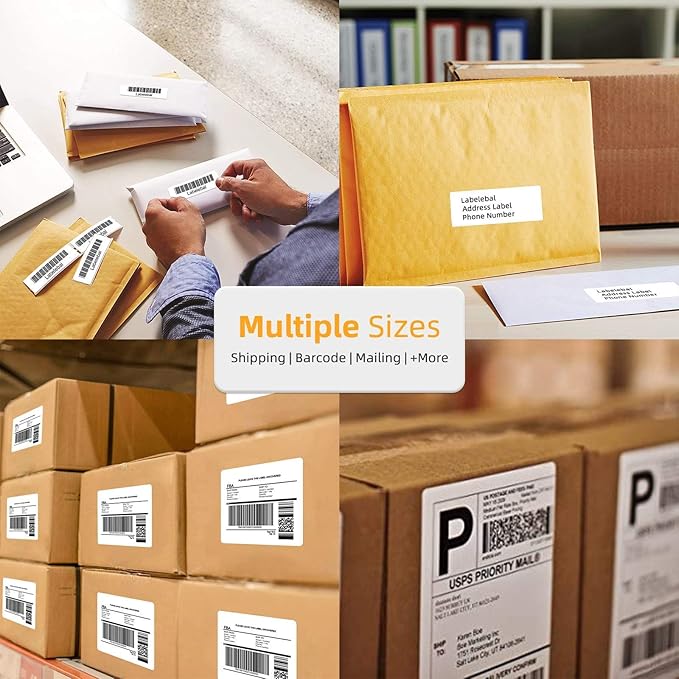 Compatible 4" x 6"(101mm x 152mm) Direct Thermal Labels Replacement for DK-1241 Shipping Mailing Postage Address Compatible for Brother QL Printer (12 Rolls + 1 Frame, 200 Labels/Roll)