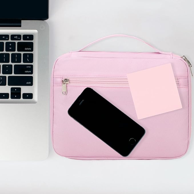 JIANYA Bible Covers for Women - Womens Bible Cover Case Bible Bag with Pocket and Handle - Book Cover Bible Carrying Case, Pink