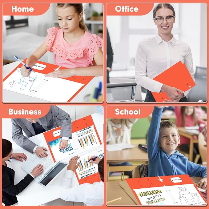 Two Pocket Portfolio Folders, PANDRI 60 Pack 3 Hole Punched 2 Pocket Folders for 3 Ring Binder, Letter Size Paper File Folder for School Office Home Business, Red
