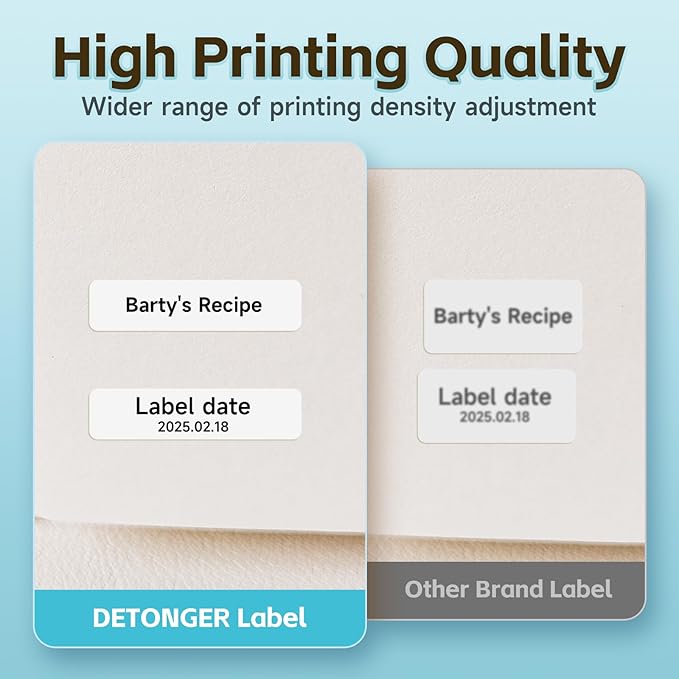 Thermal Labels DETONGER 1/2 Width Compatible Tape Refills Label Stickers Film Coatedfor Label Maker Tapes Home Office School Business Use Sticky Liquid-Proof 0.5"×2"(12×50mm) 150pcs White
