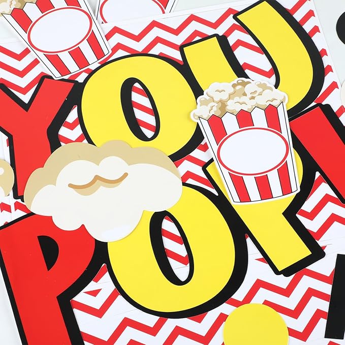 Popcorn Cutouts Reading Popcorn Classroom Bulletin Board Decorations Reading Makes You Pop Movies Themed Birthday Party Supplies for Toddler Kids Students Classroom