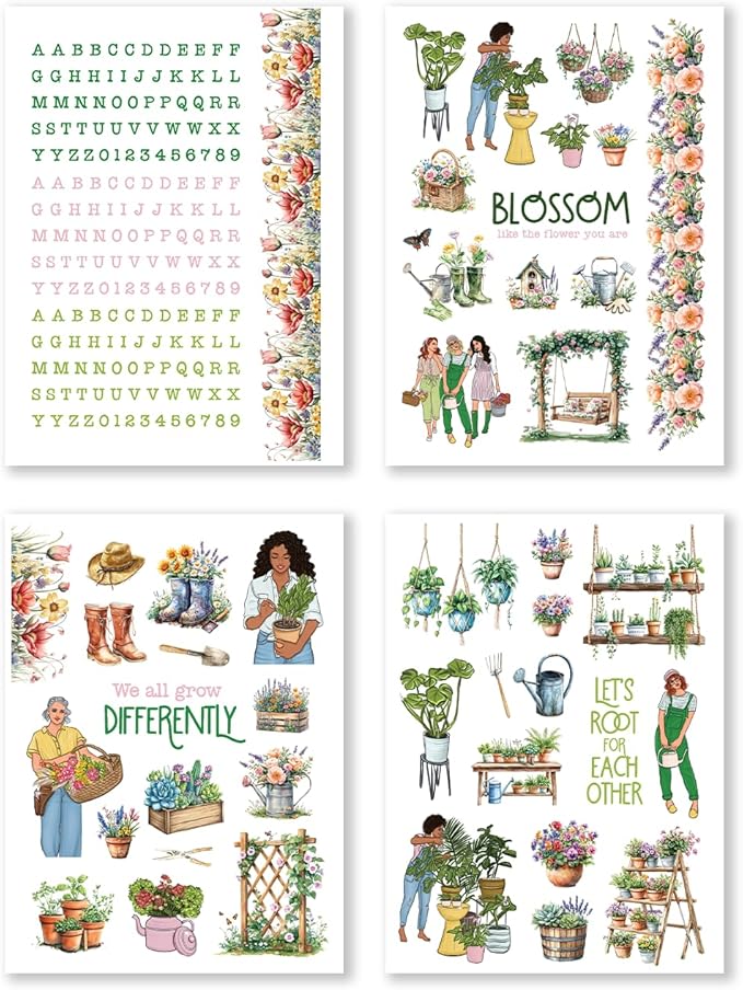 in Bloom Planning Kit Bundle – Spring Monthly Planner Kit with Functional & Decorative Pages, Vellum, Scrapbooking Papers, PET Tape 3.0 & Pen for Creative Planning & Journaling