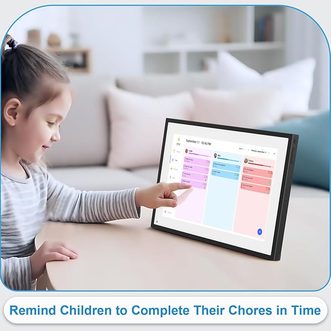 10.1 Inch Digital Calendar+Digital Picture Frame, 2026 Desk Calendar Smart WiFi Planner & Chore Chart, IPS HD Interactive Touchscreen Display Gifts for Women Men, Gifts for Mom Dad