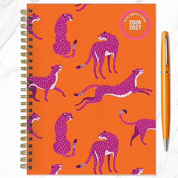 TF Publishing July 2026 - June 2027 Spicy Cat Medium Weekly Monthly Planner - 12 Month Academic Planner 2026-2027 with Durable Cover, Thick Uncoated Paper and Planning Stickers - 6.5 x 8 in