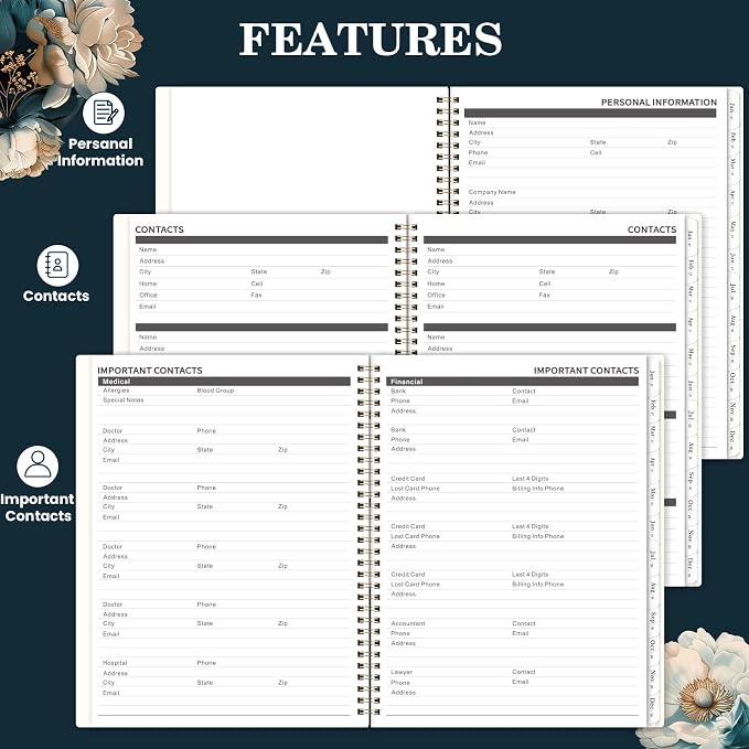 2026-2028 Monthly Planner - JULY 2026 - JUNE 2028, 2 Year Monthly Planner/Calendar 2026-2028, 11” x 9”, 24 Months Tabs,Two-Side Pocket, Holidays & Notes Section