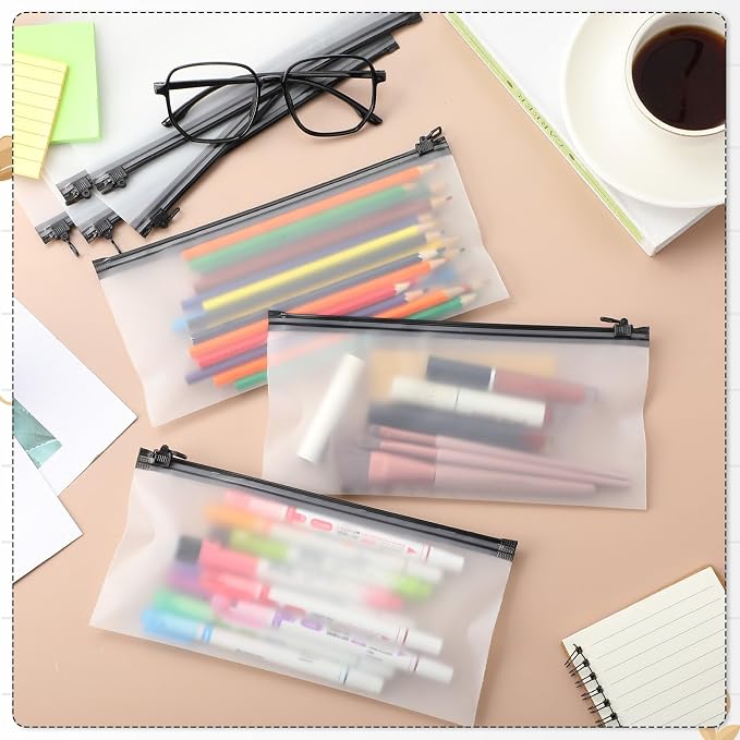 ReliThick 300 Pack Mesh Zipper Pouches Bulk, 9.5 * 4.3 In Small Pencil Case Plastic Envelopes for Cash Office School Supplies Storage, Money Organizing(Black)