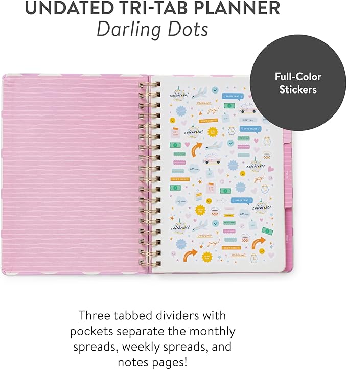 Orange Circle Studio Undated Tri-Tab Planner, Garden Renaissance