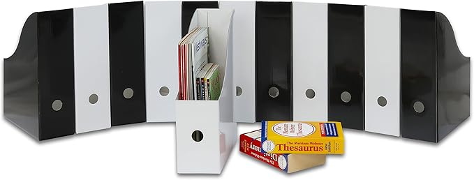 Simple Houseware 12-Pack Magazine File Holder Box, Foldable Cardboard Organizer, Black