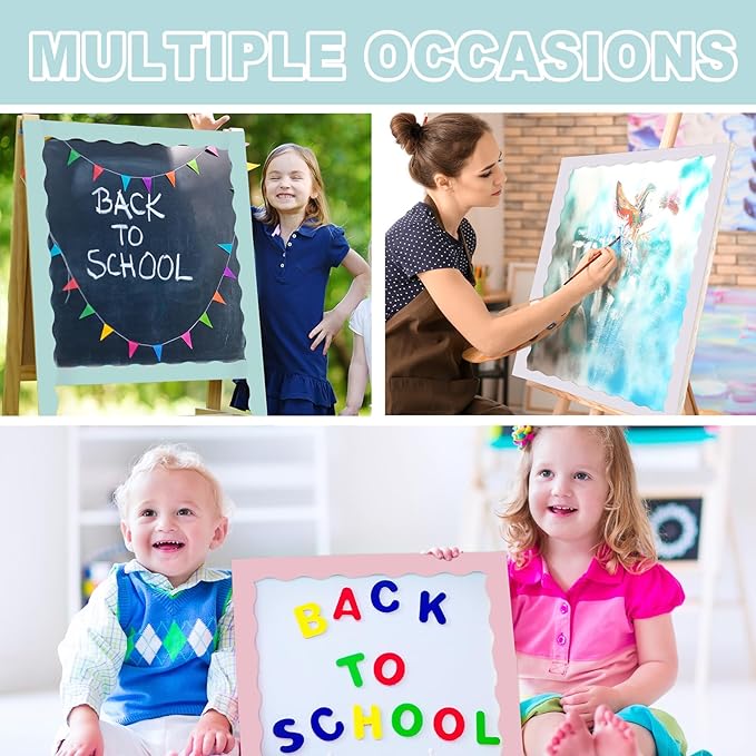 Wiooffen 10 Rolls 262ft Colorful Borders for Bulletin Board Scalloped Trim Bulletin Board Decorations Classroom Borders for Bulletin Board Back to School Supplies Office Wall Chalkboard Decor(Pastel)