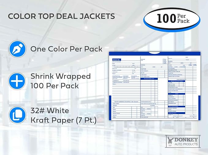 Printed Color Top Detailed Deal Jackets - Blue (100 Pack)