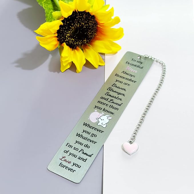 Niece Bookmarks Graduation Gift Inspirational Go to University Encourage Keepsake Birthday Gift Christmas Woman Distance Accompany Back to School Present Appreciate Book Accessory from Aunt Uncle