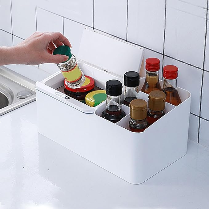 Smart Sensor Desktop Storage Box, Electric Desktop Organizer, Pencil Pen Holder Makeup Brushes Organizer with Touchless Motion Sensor for Office Supplies, Vanity Table, Home