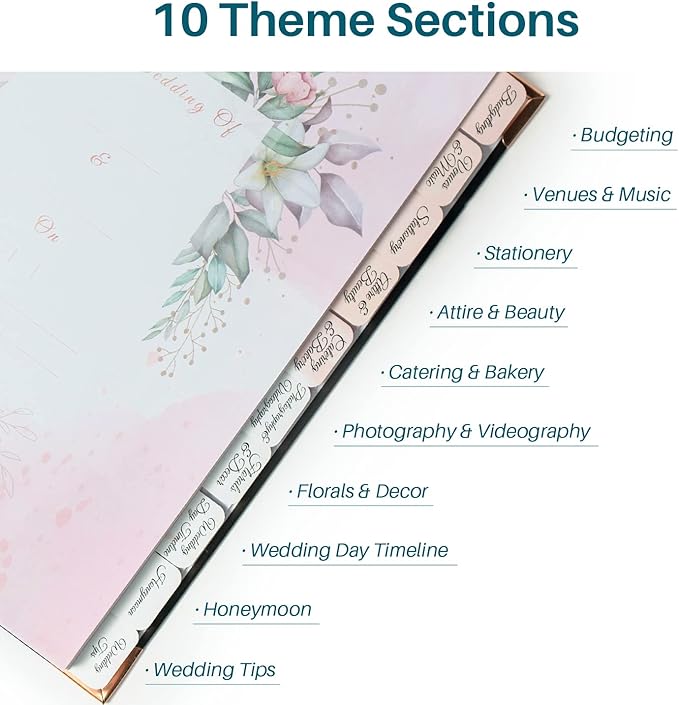 Wedding Planner - Wedding Planner Book and Organizer for the Bride, Wedding Planner Book Unique Engagement Gift for Newly Engaged Couples - Hardcover Bridal Planning Wedding Notebook 11" x 9"