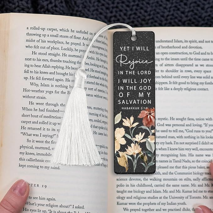 Christian Joyful Bookmark, Inspirational Gift for Believers, Uplifting Gift for Spiritual Readers, Spiritual Bookish Present, Unique Floral & Scripture Design Bookmark, WCB56