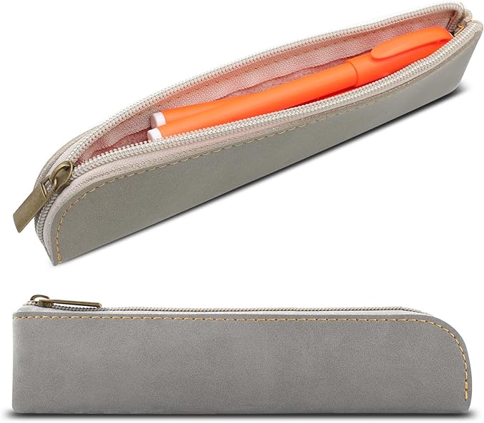 1 Piece Stationery Bag Pen Holder Pouch Portable Organizer Compact Premium Faux Leather Storage for Business Person
