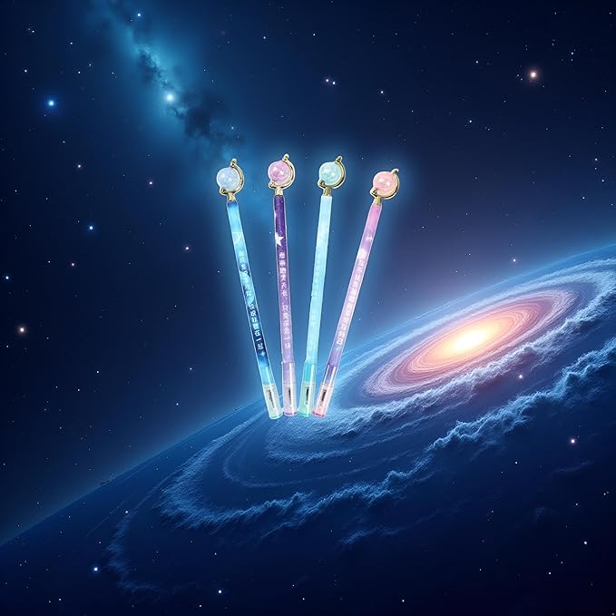 1Pc Black 0.5mm Gel Pen Ball Pen Starry Sky Planet Ball Rotate Gel Pen Signature Pen Student Study Stationery Gel Ink Rollerball Pens Rollerball Pens Writing and Correction School Office Supplies