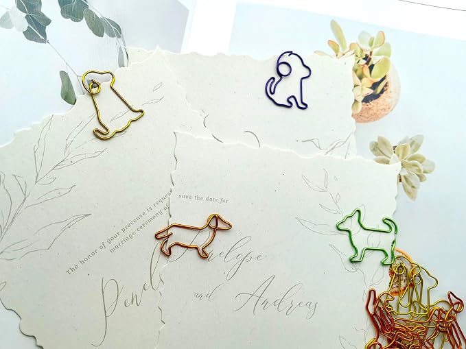 Cute Paper Clips Dog Shaped Decorative Bookmark Clips, Funny Gifts for Dog Lovers Coworkers Women, Mothers Day Teacher Appreciation Gifts, 60 PCS
