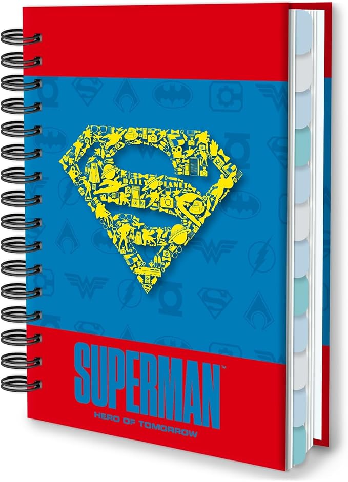 Superman Notebook Planner 2026, Hardcover Weekly/Monthly Planner with Notes Pages, Spiral Calendar Organizer Journal for Teacher Student Hero Fans (Plan B)