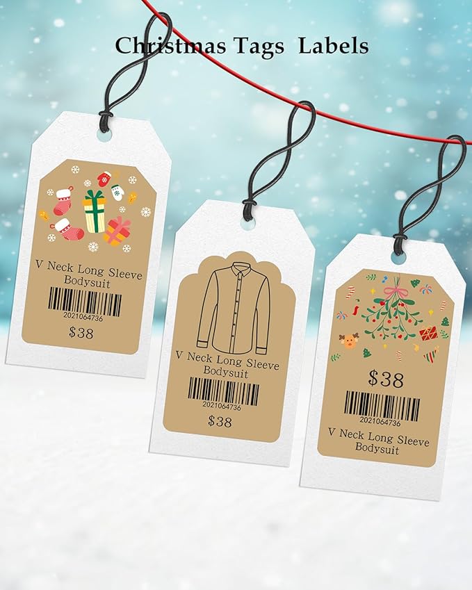 Phomemo M110 Labels, Golden for Phomemo M110/M100/M250/M220/M108/M120 Label Maker, with Festival Pattern Series, 1.96"*3.14"(50 x 80mm), Self Adhesive Gold Thermal Labels,3Roll