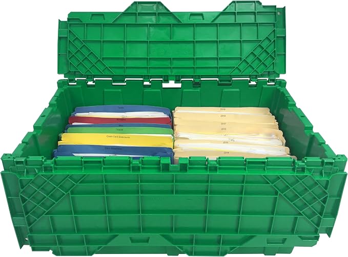 UBOXES UOFFICE Storage Packing Crates, 5 Pack Green Totes 27" x 17" x 12", Plastic Storage Crates, Green Crates, Crates For Packing & Storage, Moving Storage Crates, Plastic Crates With Lids